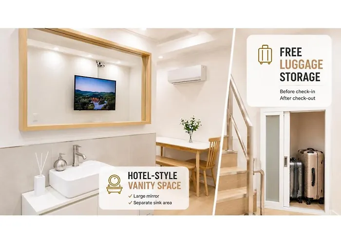 Nocleg ze śniadaniem Free Luggage Storage, Style Vanity Area, 7 Min From Subway, 2br, Seul